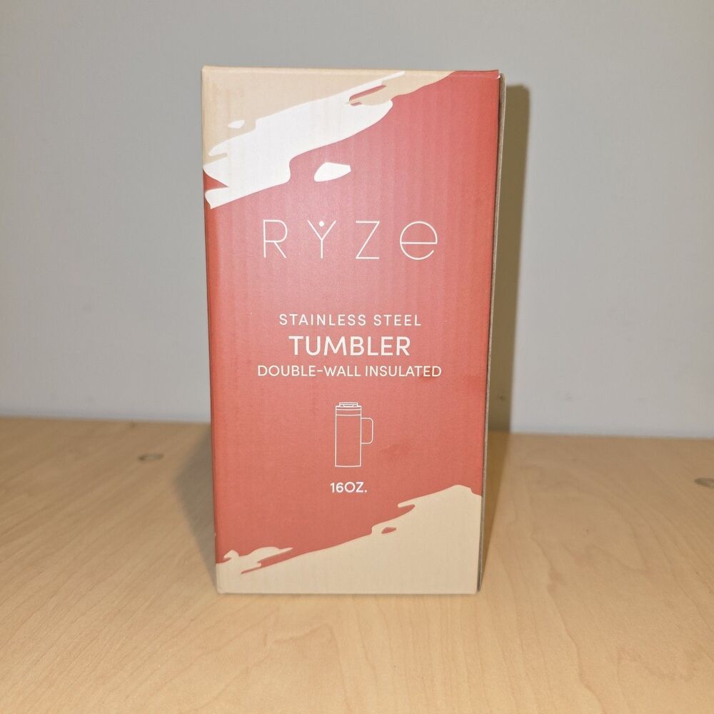 New RYZE Mushroom Coffee - Stainless Steel Double Wall Insulated Tumbler 16oz